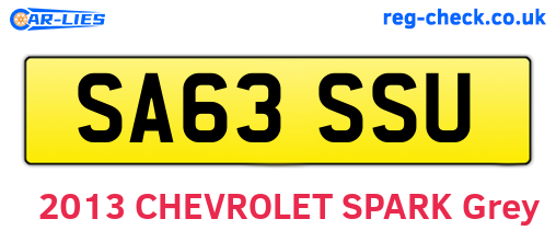 SA63SSU are the vehicle registration plates.