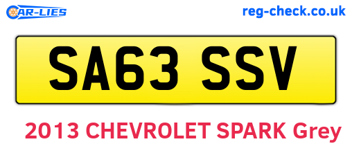 SA63SSV are the vehicle registration plates.