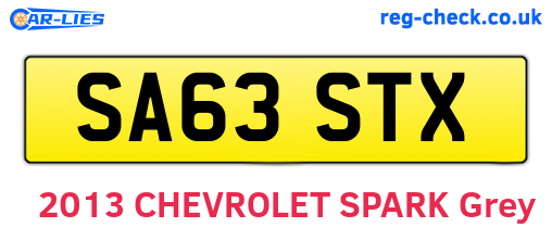 SA63STX are the vehicle registration plates.