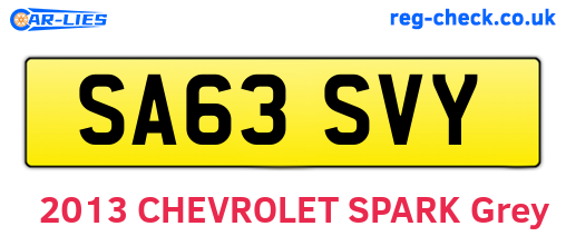 SA63SVY are the vehicle registration plates.