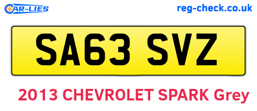 SA63SVZ are the vehicle registration plates.