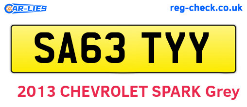 SA63TYY are the vehicle registration plates.