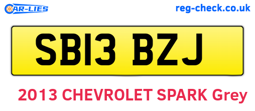 SB13BZJ are the vehicle registration plates.