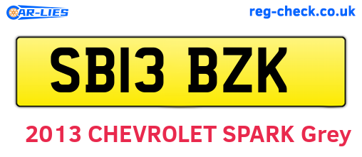 SB13BZK are the vehicle registration plates.