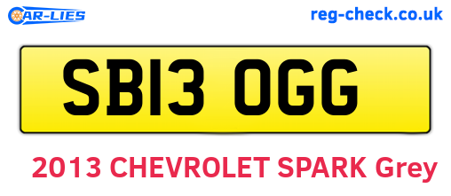SB13OGG are the vehicle registration plates.