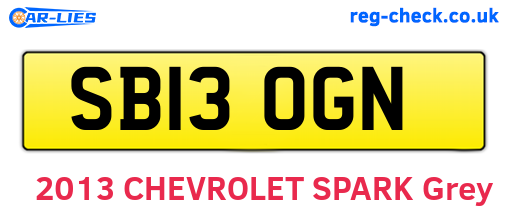 SB13OGN are the vehicle registration plates.