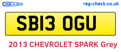 SB13OGU are the vehicle registration plates.