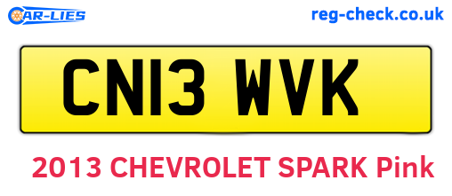 CN13WVK are the vehicle registration plates.