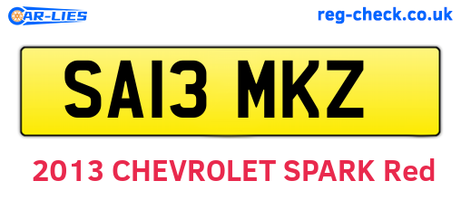SA13MKZ are the vehicle registration plates.