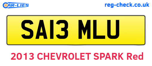 SA13MLU are the vehicle registration plates.
