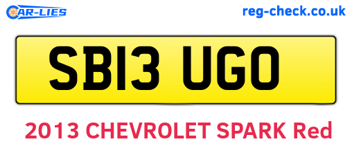 SB13UGO are the vehicle registration plates.