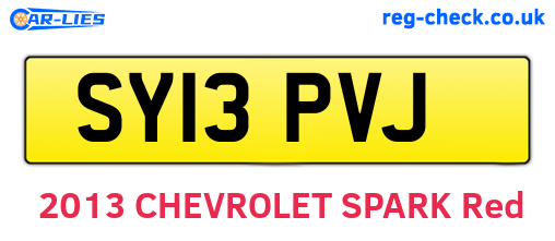 SY13PVJ are the vehicle registration plates.