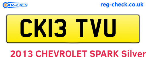 CK13TVU are the vehicle registration plates.