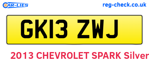 GK13ZWJ are the vehicle registration plates.