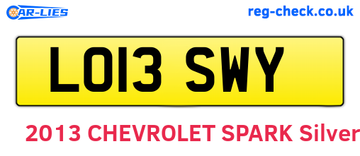 LO13SWY are the vehicle registration plates.