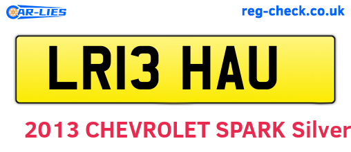 LR13HAU are the vehicle registration plates.