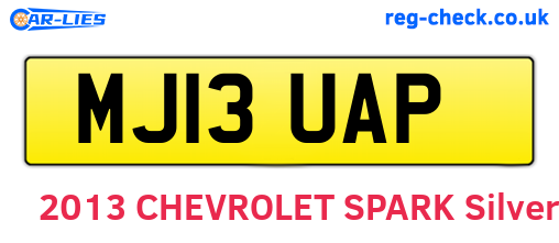 MJ13UAP are the vehicle registration plates.