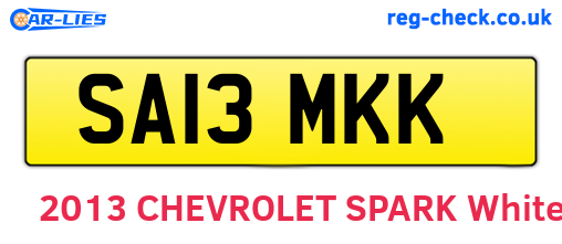 SA13MKK are the vehicle registration plates.