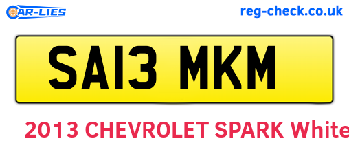 SA13MKM are the vehicle registration plates.