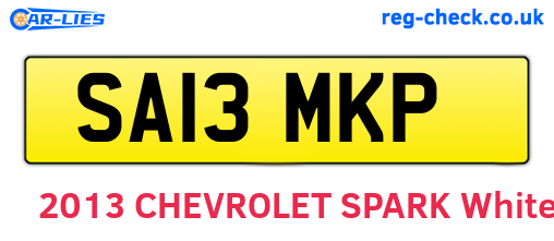 SA13MKP are the vehicle registration plates.