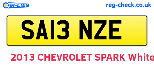 SA13NZE are the vehicle registration plates.