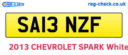 SA13NZF are the vehicle registration plates.
