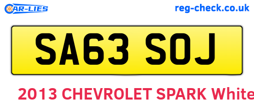SA63SOJ are the vehicle registration plates.