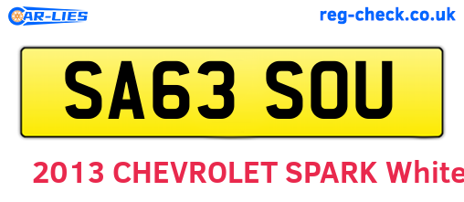 SA63SOU are the vehicle registration plates.