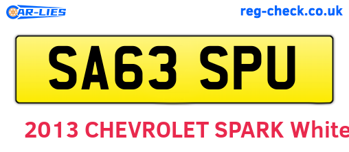 SA63SPU are the vehicle registration plates.