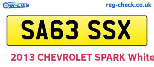 SA63SSX are the vehicle registration plates.