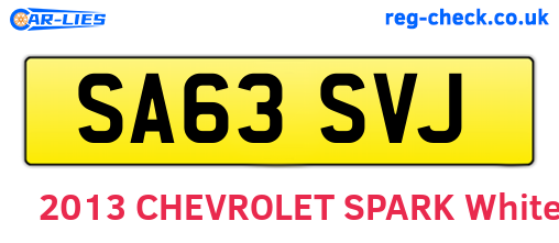 SA63SVJ are the vehicle registration plates.
