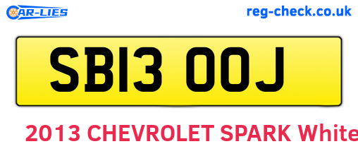 SB13OOJ are the vehicle registration plates.