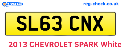 SL63CNX are the vehicle registration plates.