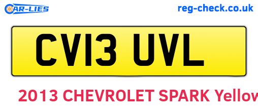 CV13UVL are the vehicle registration plates.