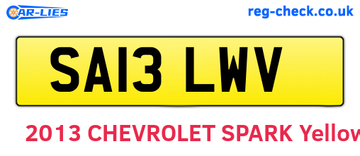 SA13LWV are the vehicle registration plates.