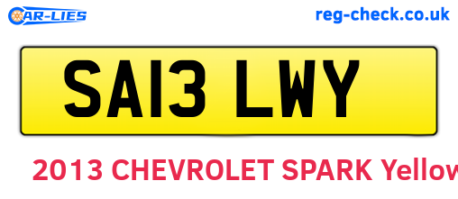 SA13LWY are the vehicle registration plates.