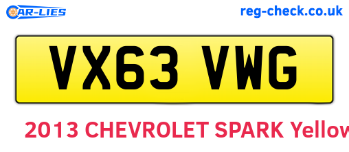 VX63VWG are the vehicle registration plates.