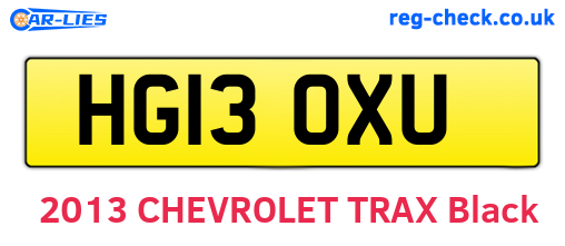 HG13OXU are the vehicle registration plates.