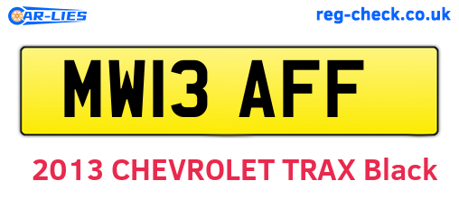 MW13AFF are the vehicle registration plates.