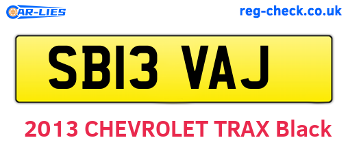 SB13VAJ are the vehicle registration plates.
