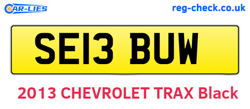 SE13BUW are the vehicle registration plates.