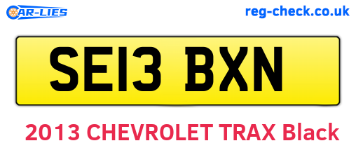 SE13BXN are the vehicle registration plates.