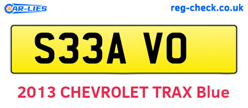 S33AVO are the vehicle registration plates.