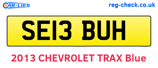 SE13BUH are the vehicle registration plates.