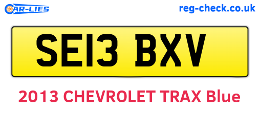 SE13BXV are the vehicle registration plates.