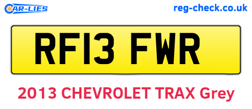 RF13FWR are the vehicle registration plates.