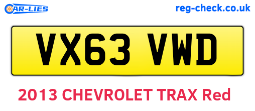 VX63VWD are the vehicle registration plates.