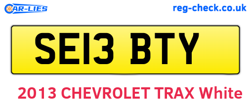 SE13BTY are the vehicle registration plates.