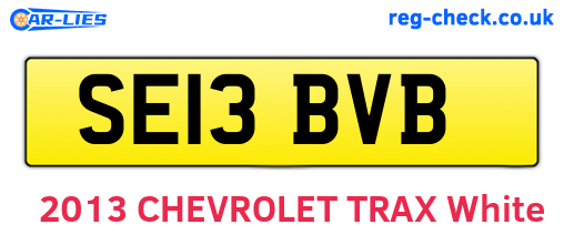 SE13BVB are the vehicle registration plates.