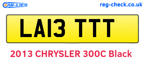 LA13TTT are the vehicle registration plates.
